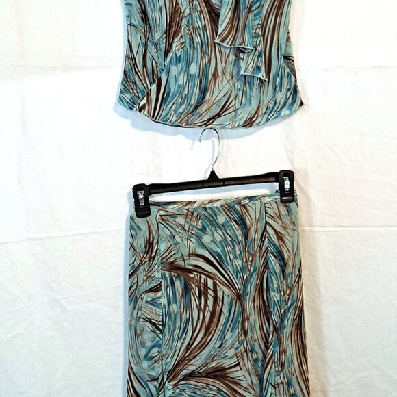 VINTAGE SET ~ 2 PC BLOUSE & SKIRT ~ CHIFFON FEEL ~ FLOWING ORGANIC SUMMER ~ NWT~ - Picture 13 of 14
